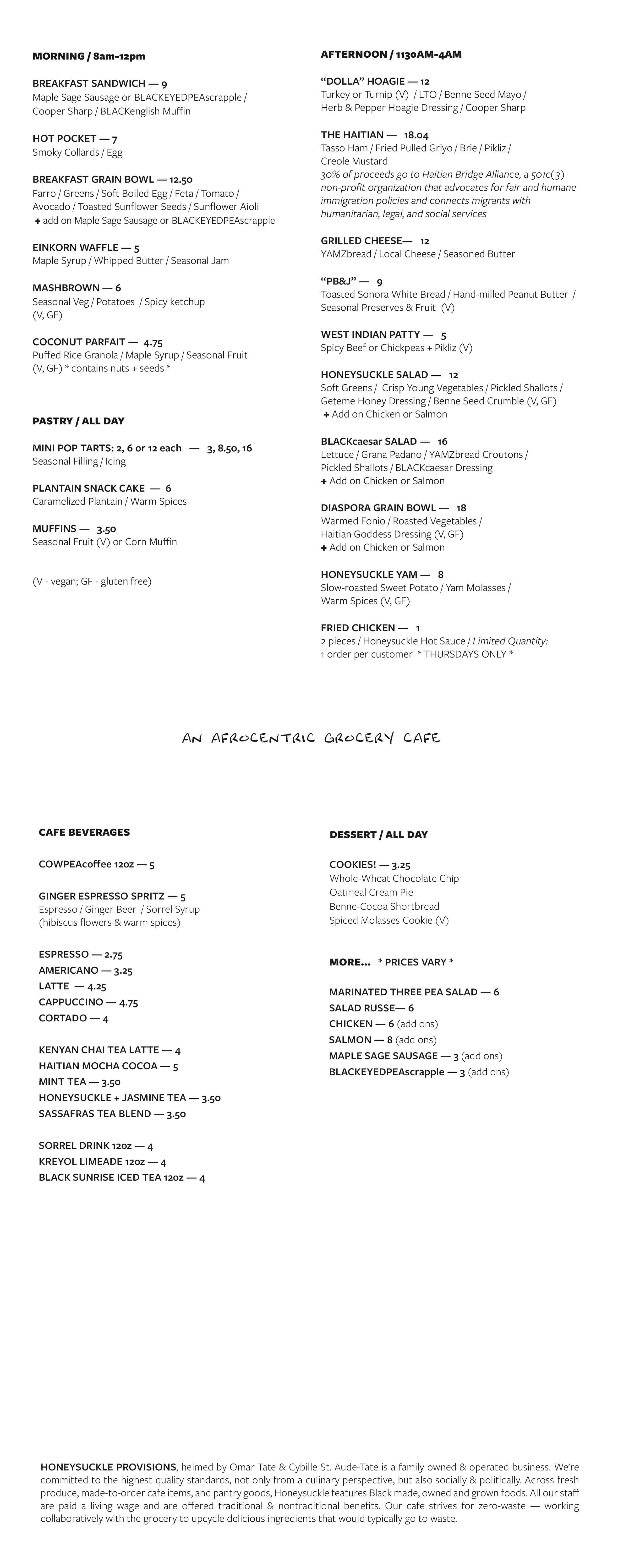 Honeysuckle Provisions Linage products & specialty meals kits